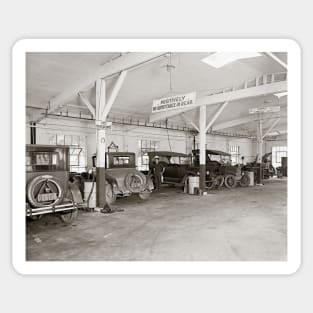 Auto Dealer Repair Shop, 1926. Vintage Photo Sticker